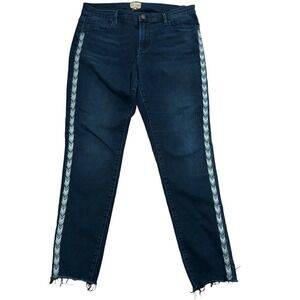 Driftwood Jeans Women 31 Ankle‎ Mid Rise Aztec Marilyn Medium Wash Stretch